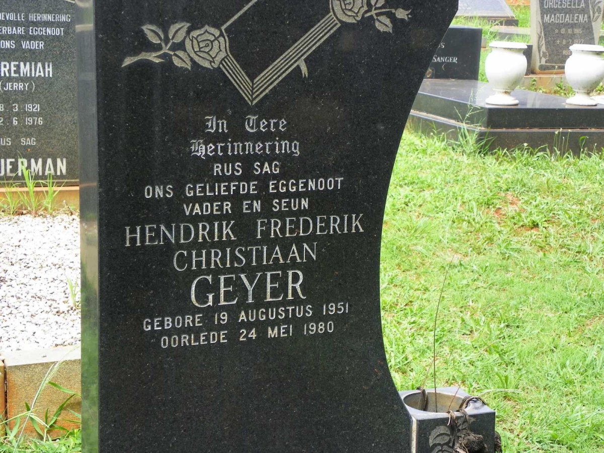 GEYER Hendrik Frederik Christiaan 1951-1980