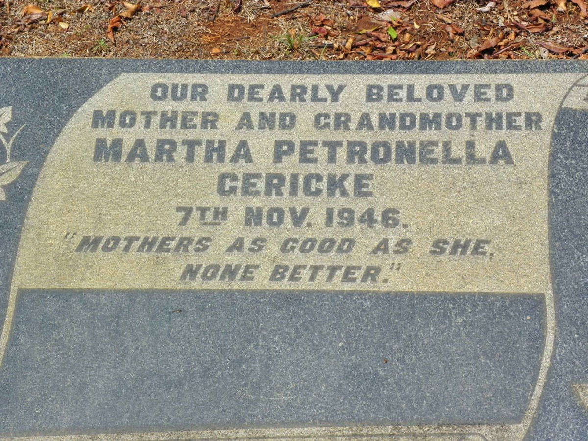 GERICKE Martha Petronella -1946