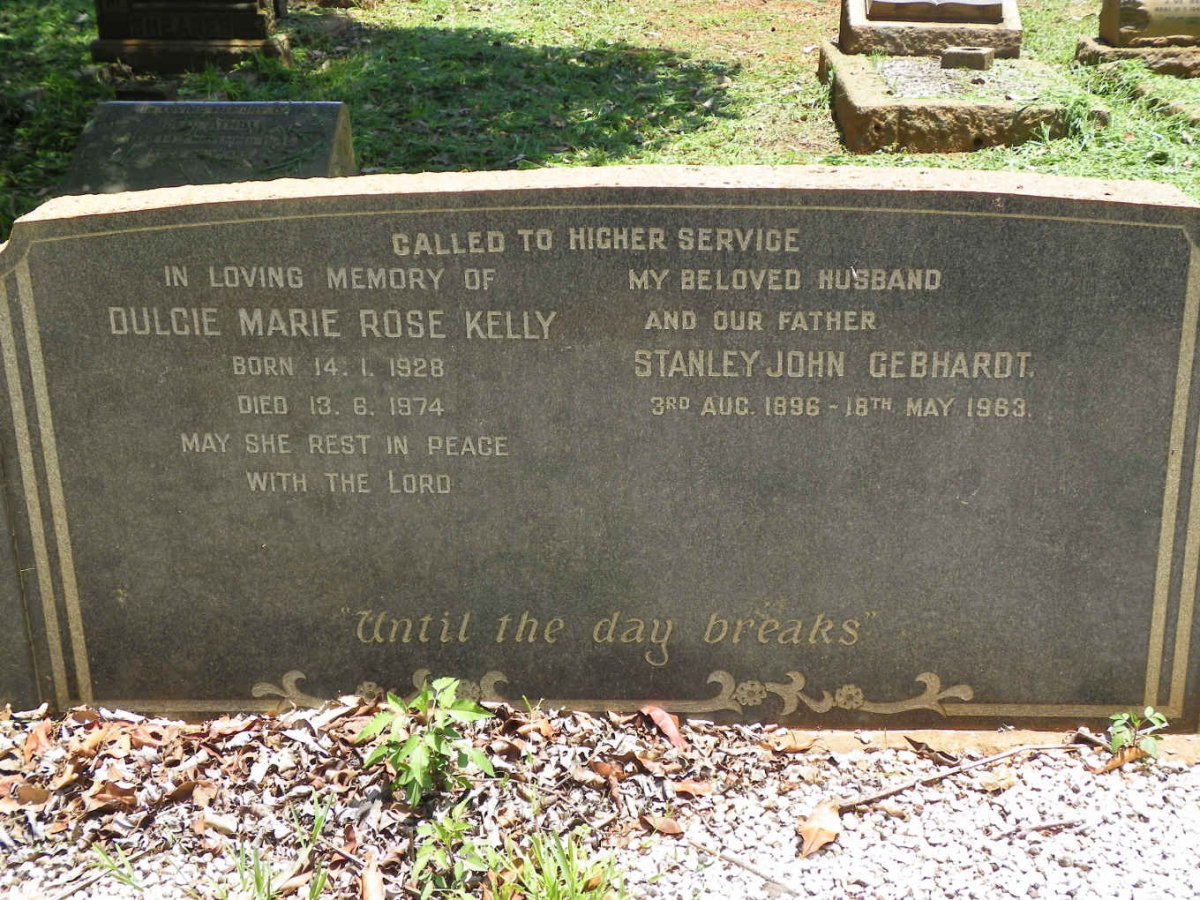 GEBHARDT Stanley John 1896-1963 :: KELLY Dulcie Marie Rose 1928-1974