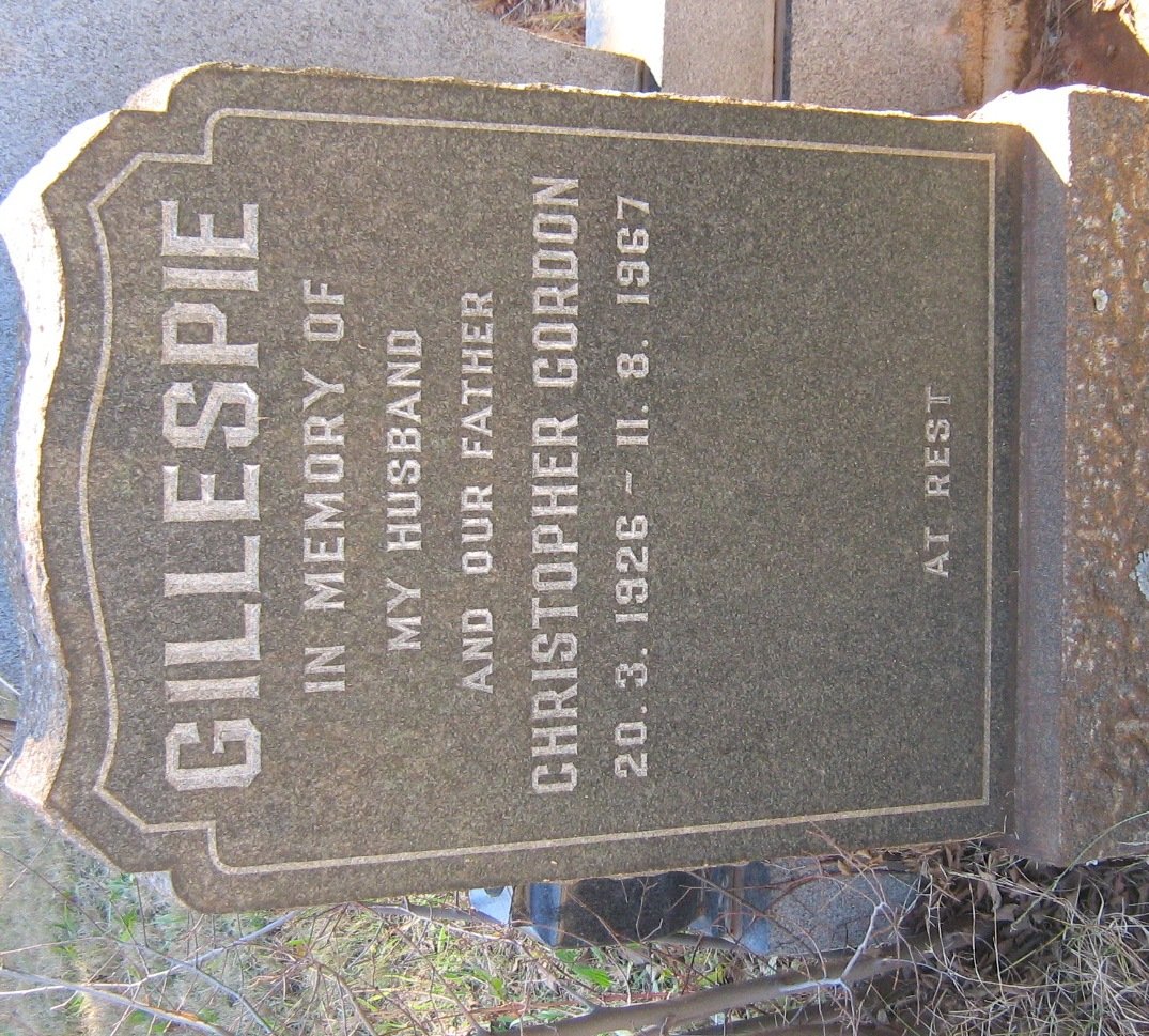 GILLESPIE Christopher Gordon 1926-1967