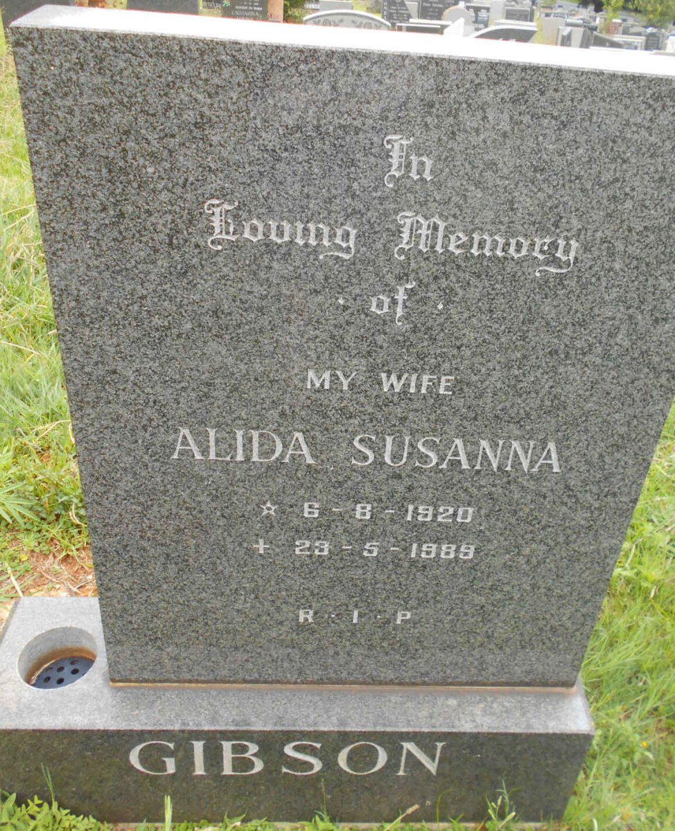 GIBSON Alida Susanna 1920-1989