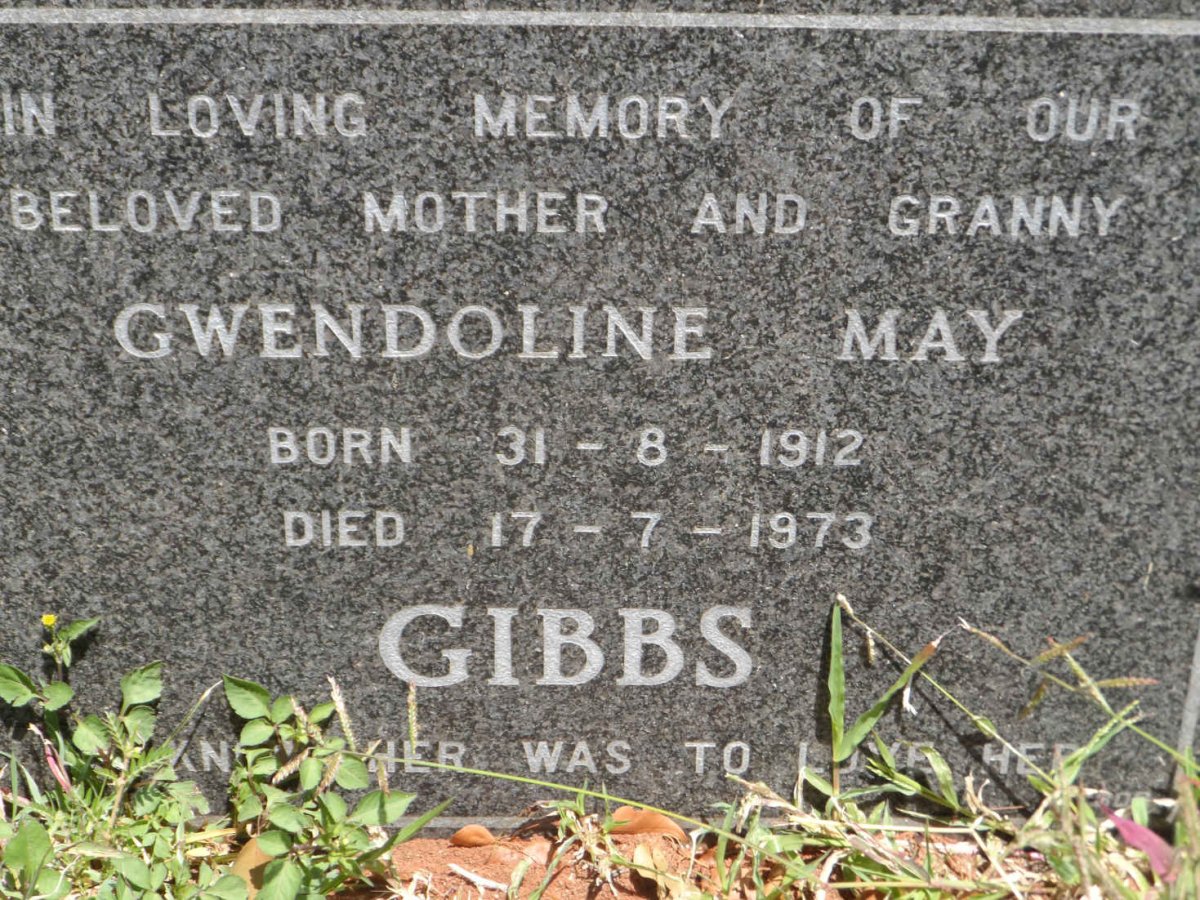 GIBBS Gwendoline May 1912-1973
