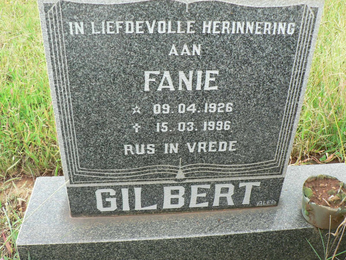 GILBERT Fanie 1926-1996