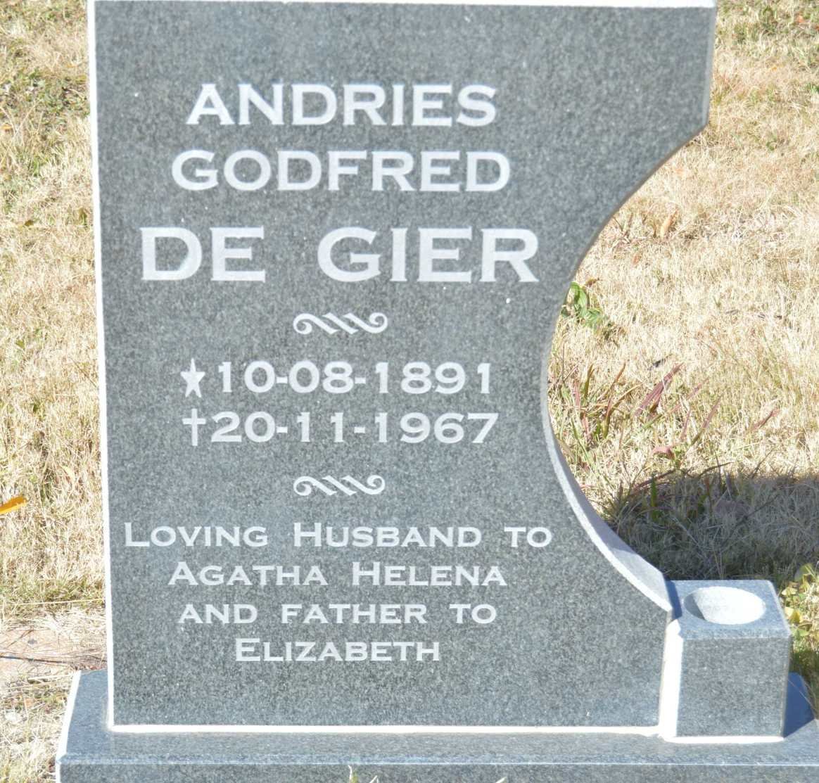 GIER Andries Godfred, de 1891-1967