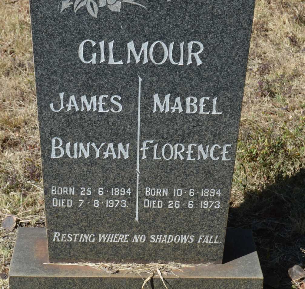 GILMOUR James Bunyan 1894-1973 &amp; Mabel Florence 1894-1973
