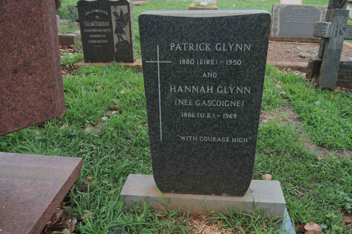 GLYNN Patrick 1880-1950 &amp; Hannah GASCOIGNE 1886-1969