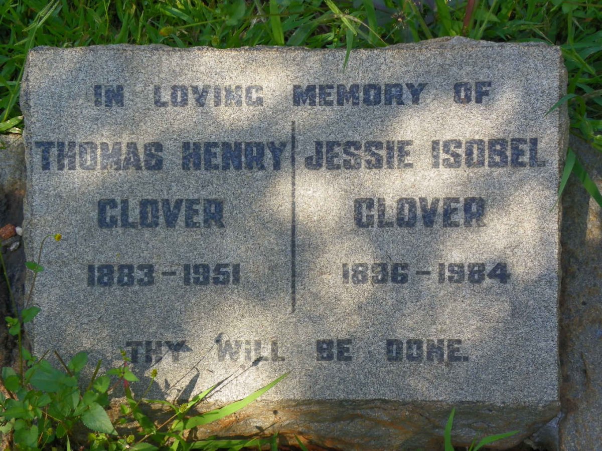 GLOVER Thomas Henry 1883-1951 &amp; Jessie Isobel 1896-1984