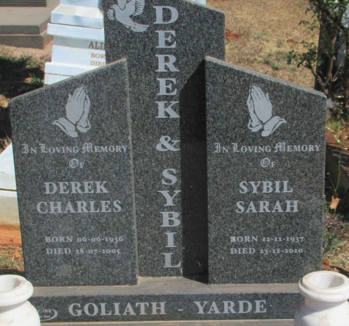 GOLIATH Derek Charles 1936-2005 &amp; Sybil Sarah YARDE 1937-2010