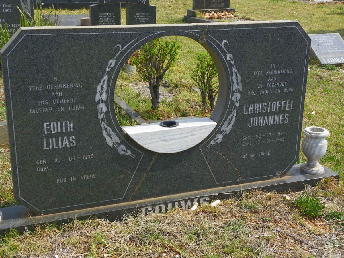 GOUWS Christoffel Johannes 1934-1995 &amp; Edith Lilias 1935-
