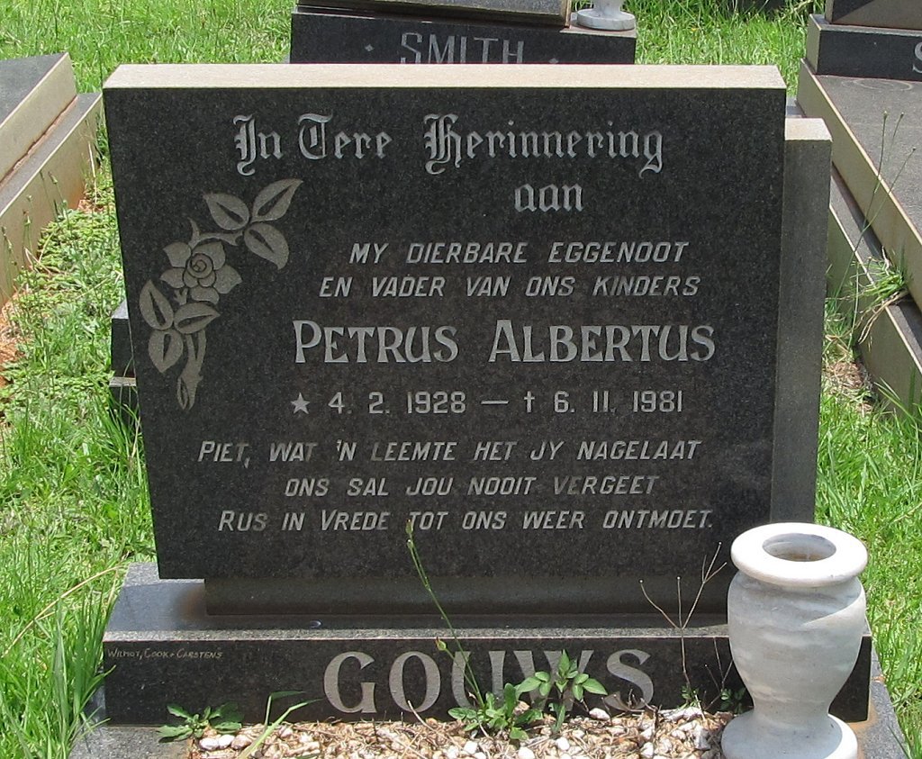 GOUWS Petrus Albertus 1928-1981