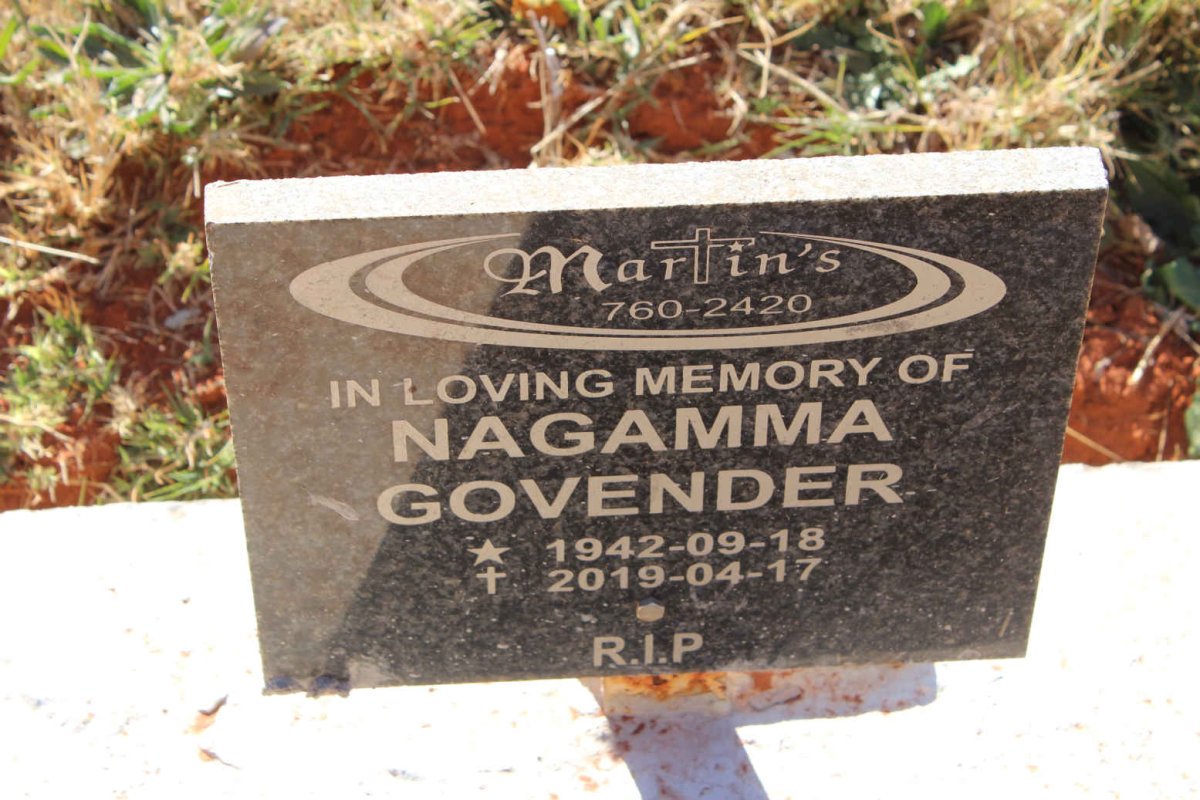 GOVENDER Nagamma 1942-2019