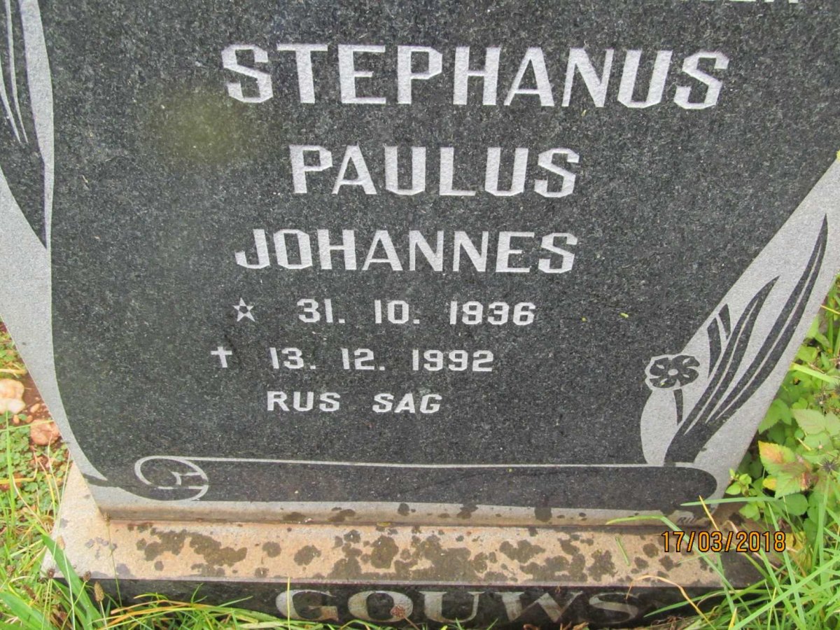 GOUWS Stephanus Paulus Johannes 1936-1992