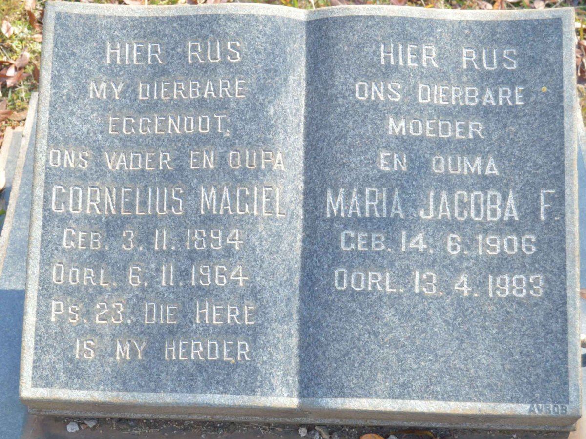 GOUWS Cornelius Magiel 1894-1964 &amp; Maria Jacoba F. 1906-1983