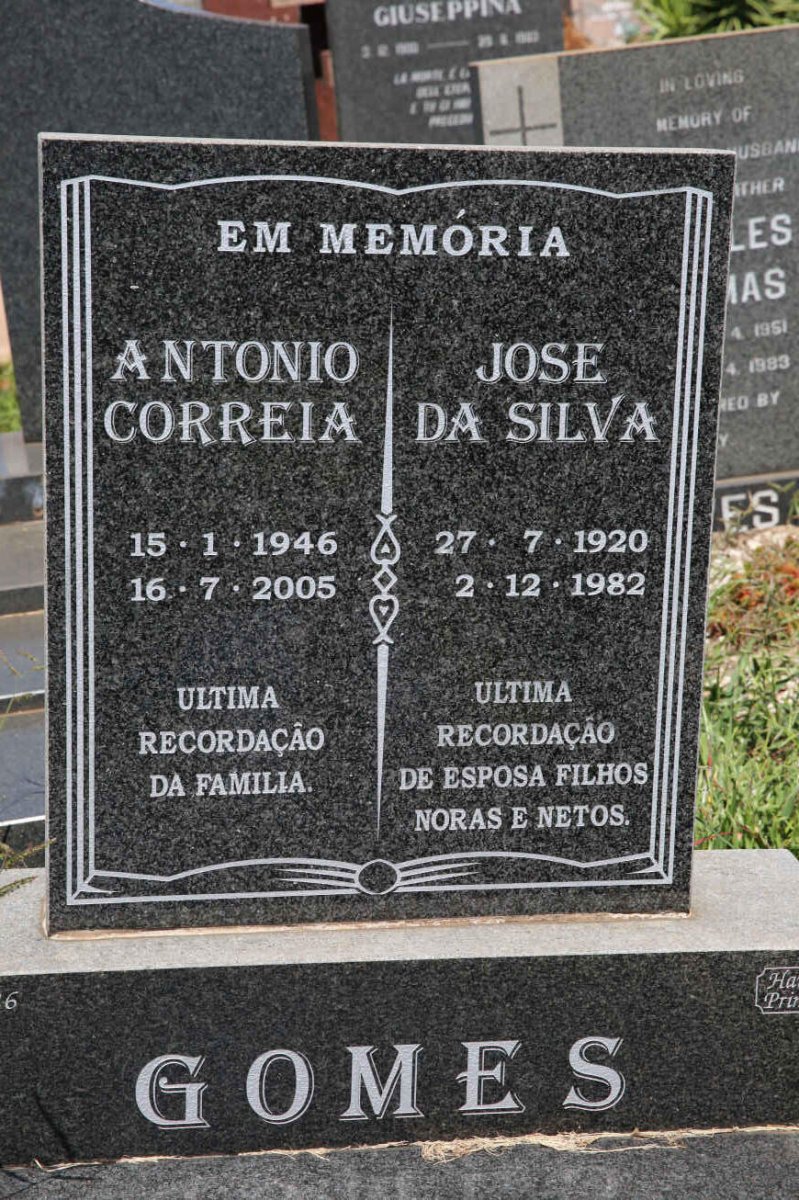 GOMES Jose da Silva 1920-1982 :: GOMES Antonio Correia 1946-2005