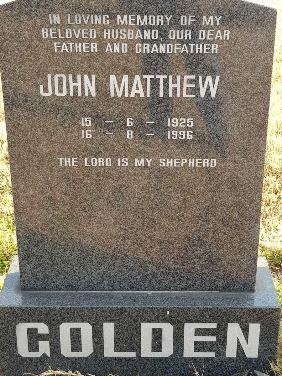 GOLDEN John Matthew 1925-1996