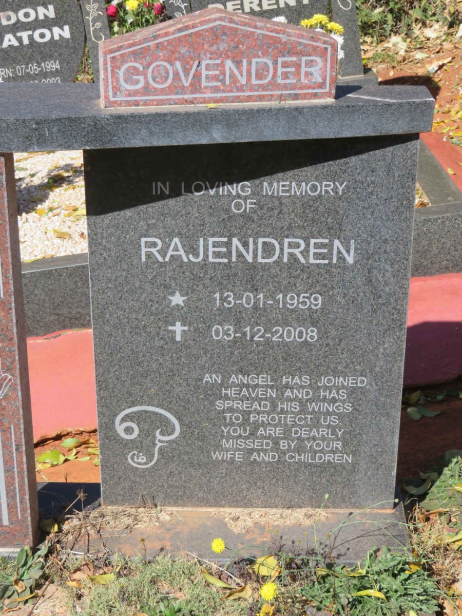 GOVENDER Rajendren 1959-2008