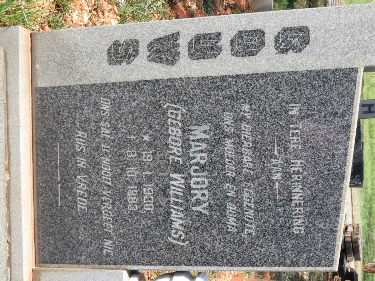 GOUWS Marjory nee WILLIAMS 1930-1983