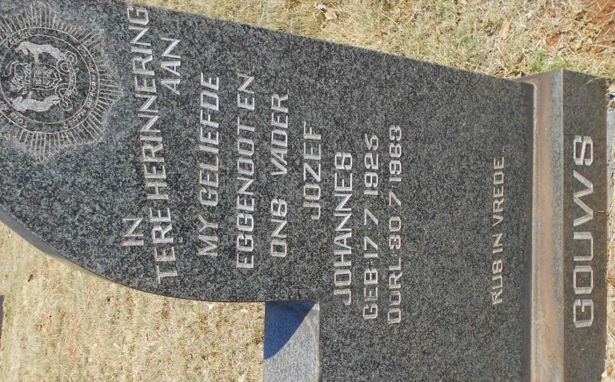 GOUWS Jozef Johannes 1925-1963