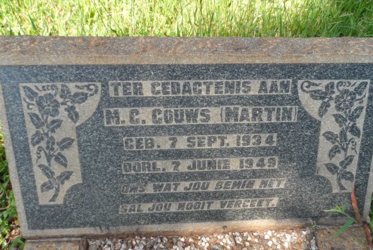 GOUWS M.C. Martin 1934-1949
