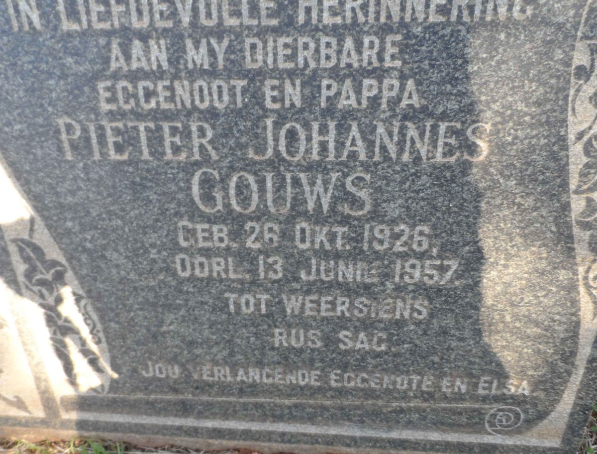 GOUWS Pieter Johannes 1926-1957