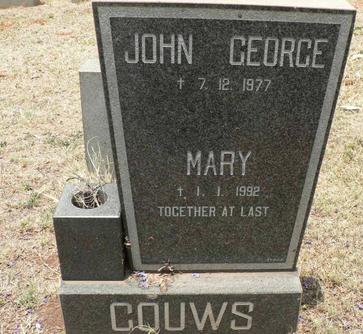 GOUWS John George -1977 &amp; Mary -1992