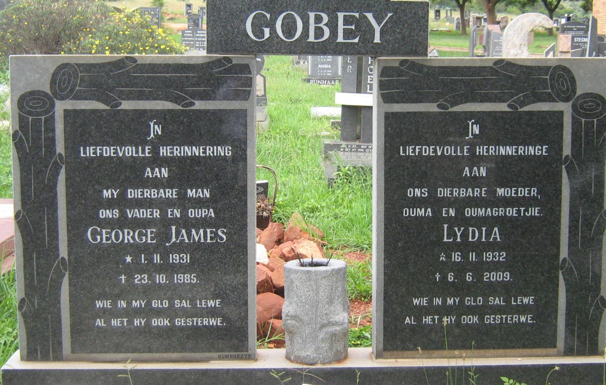 GOBEY George James 1931-1985 &amp; Lydia 1932-2009