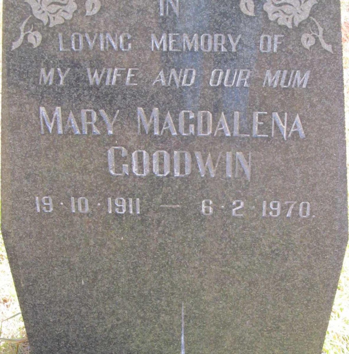 GOODWIN Mary Magdalena 1911-1970