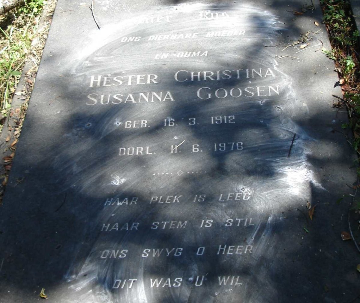 GOOSEN Hester Christina Susanna 1912-1976