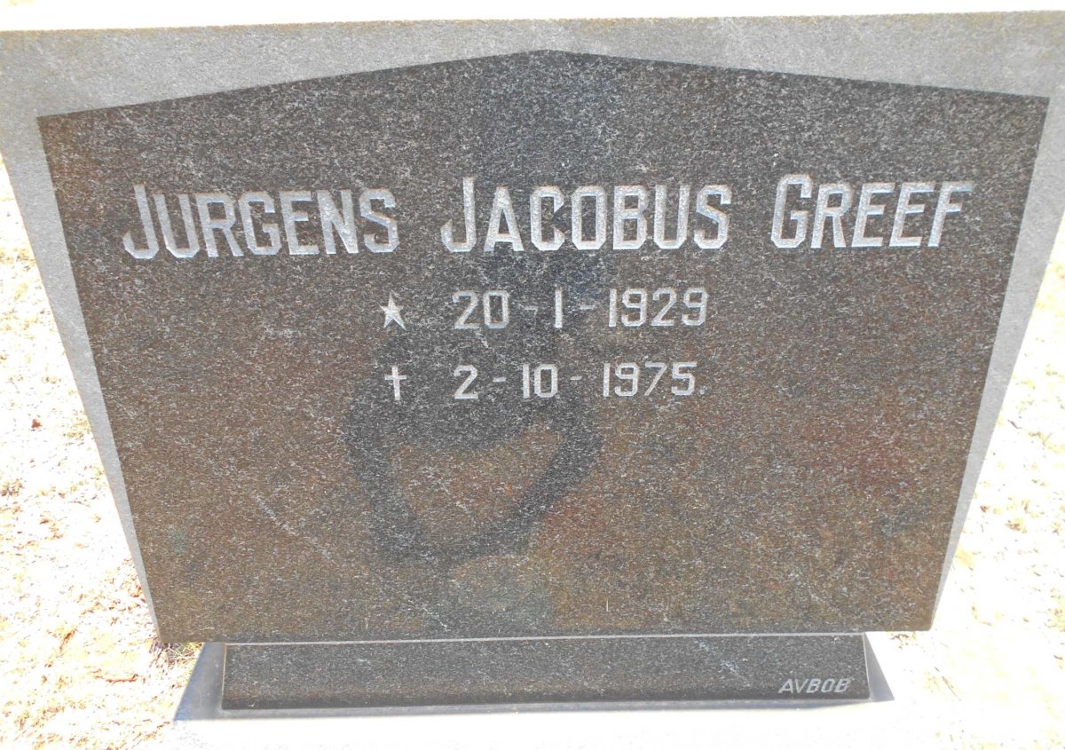 GREEF Jurgens Jacobus 1929-1975