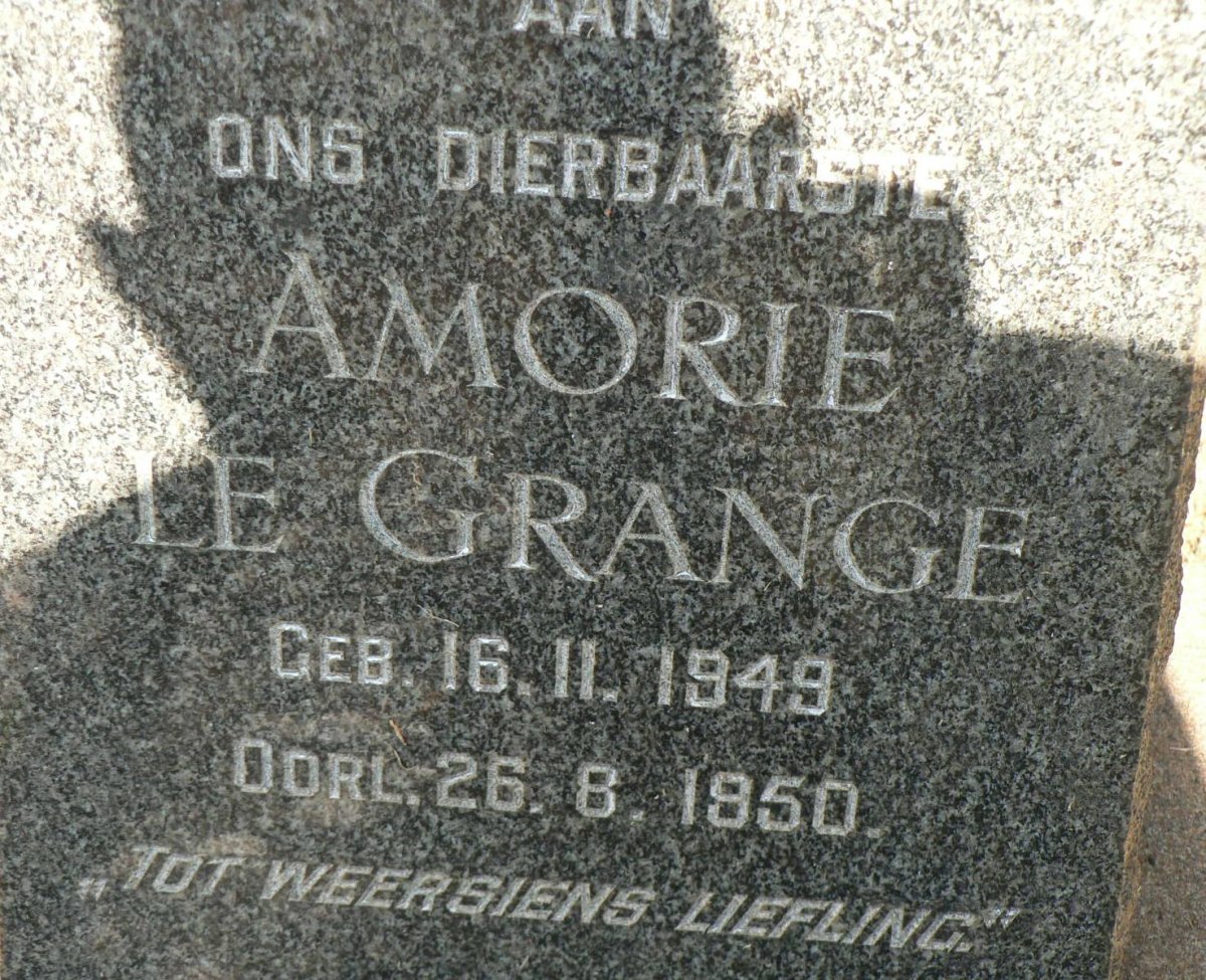 GRANGE Amorie, le 1949-1950