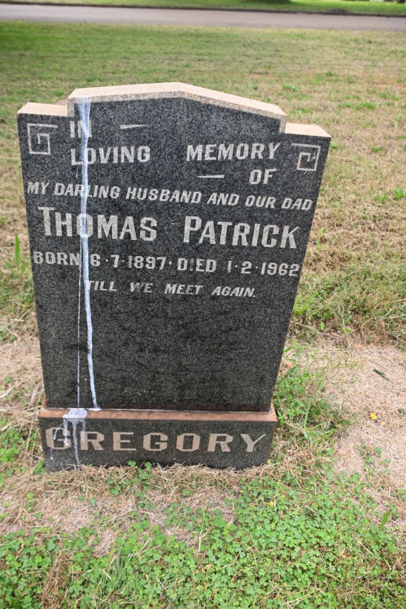 GREGORY Thomas Patrick 1897-1962