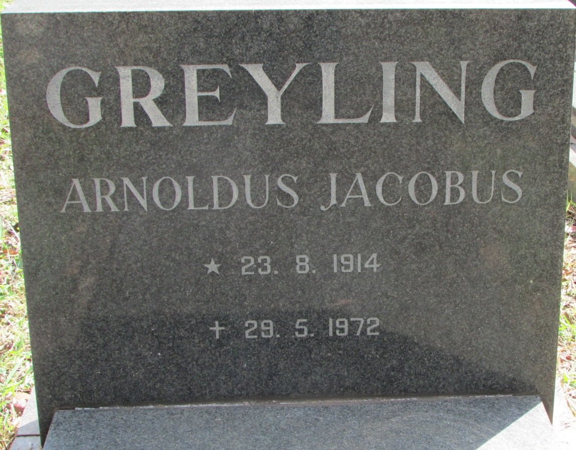 GREYLING Arnoldus Jacobus 1914-1972