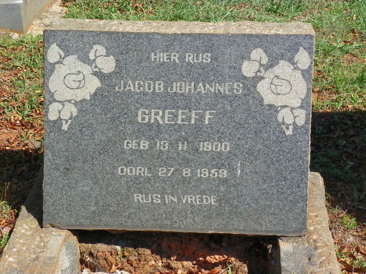 GREEFF Jacob Johannes 1900-1959