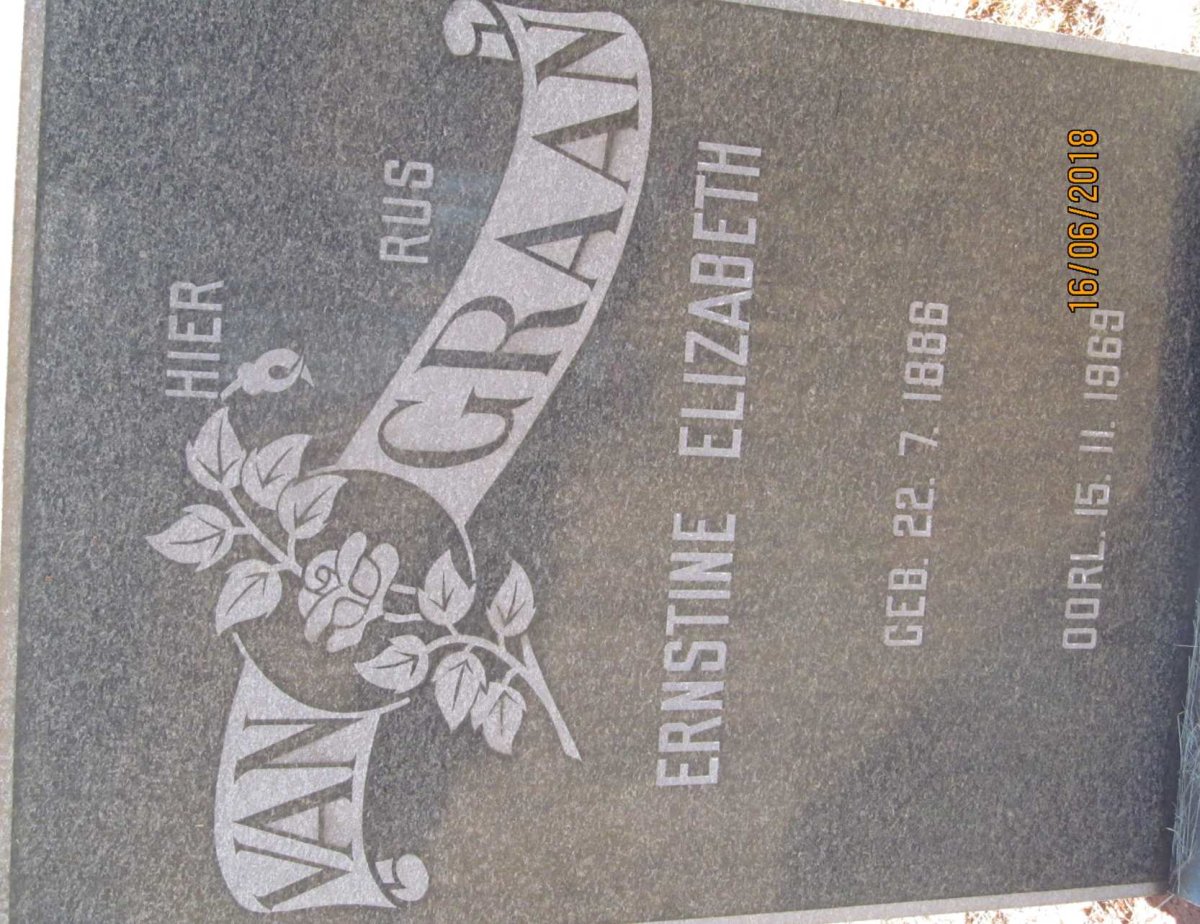 GRAAN Ernstine Elizabeth, van 1886-1969