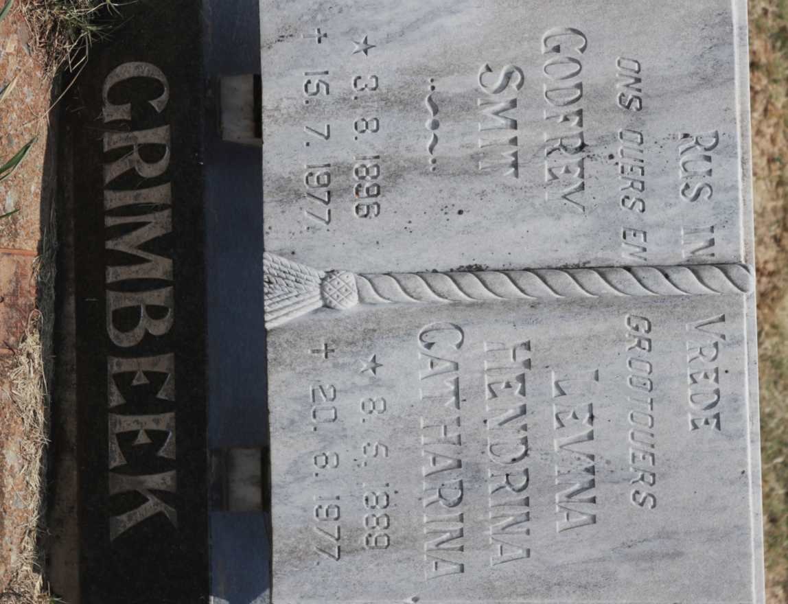 GRIMBEEK Godfrey Smit 1896-1977 &amp; Levina Hendrina Catharina 1889-1977
