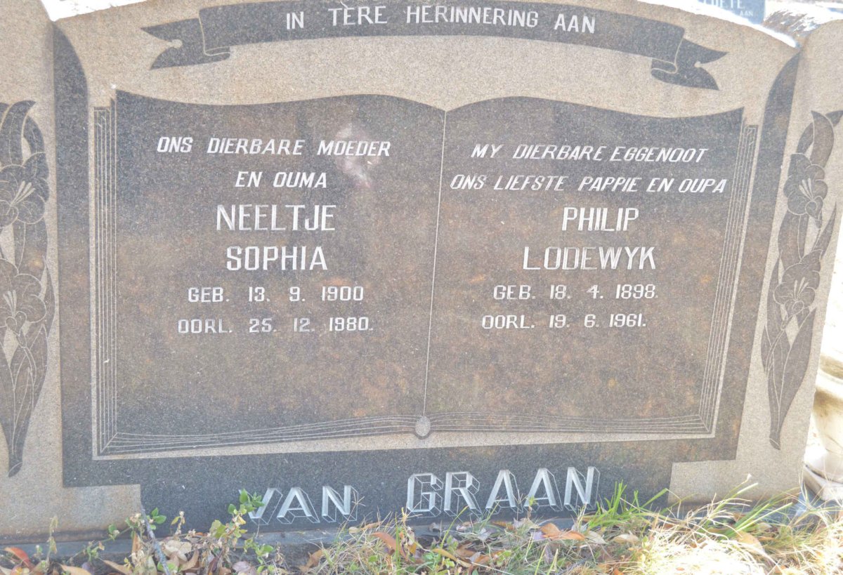 GRAAN Philip Lodewyk, van 1898-1961 &amp; Neeltje Sophia 1900-1980