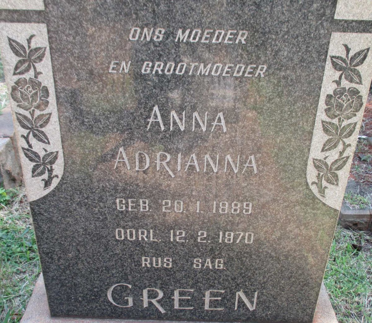 GREEN Anna Adrianna 1889-1970