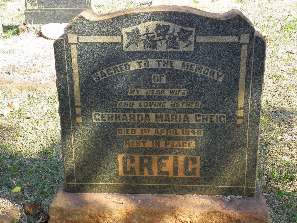 GREIG Gerharda Maria -1946