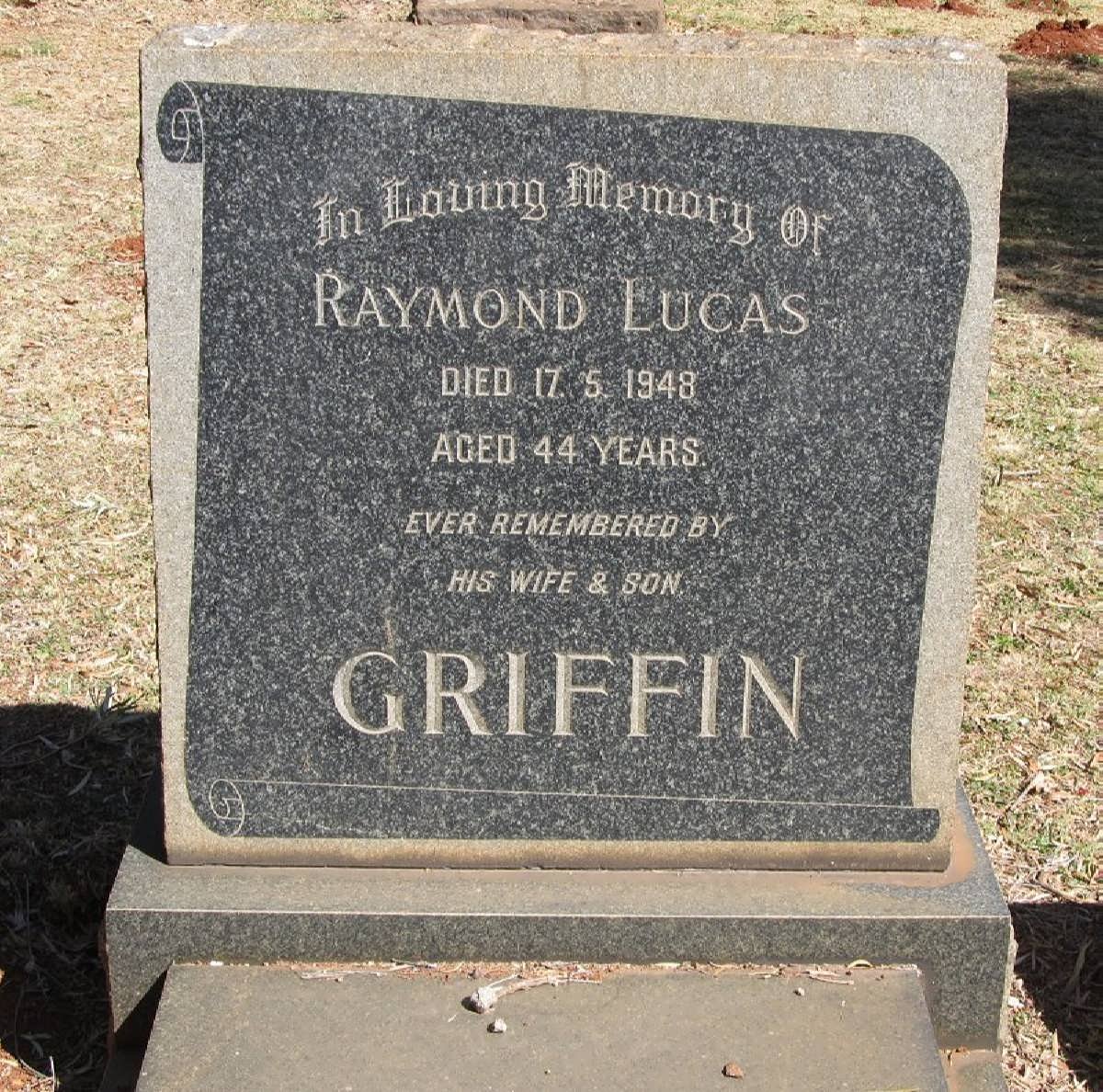 GRIFFIN Raymond Lucas -1948