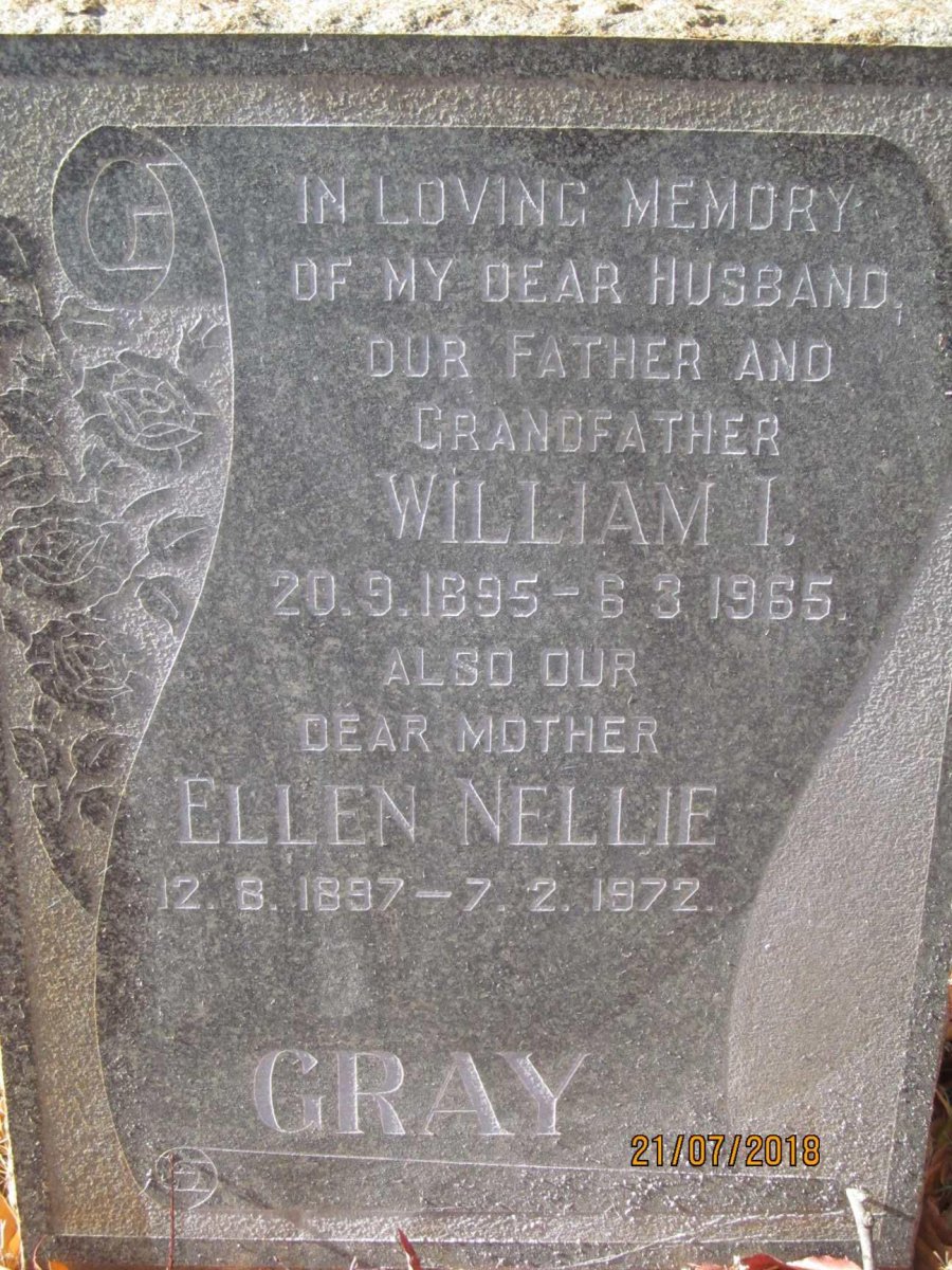 GRAY William I. 1895-1965 &amp; Ellen Nellie 1897-1972