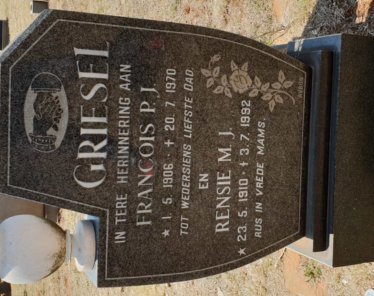 GRIESEL Francois P.J. 1906-1970 &amp; Rensie M.J. 1910-1992
