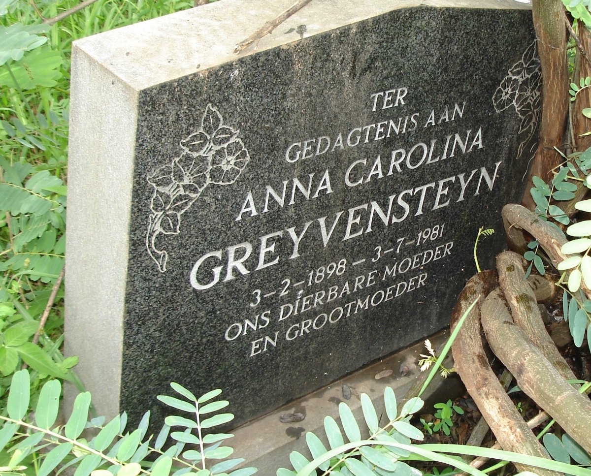 GREYVENSTEYN Anna Carolina 1898-1981