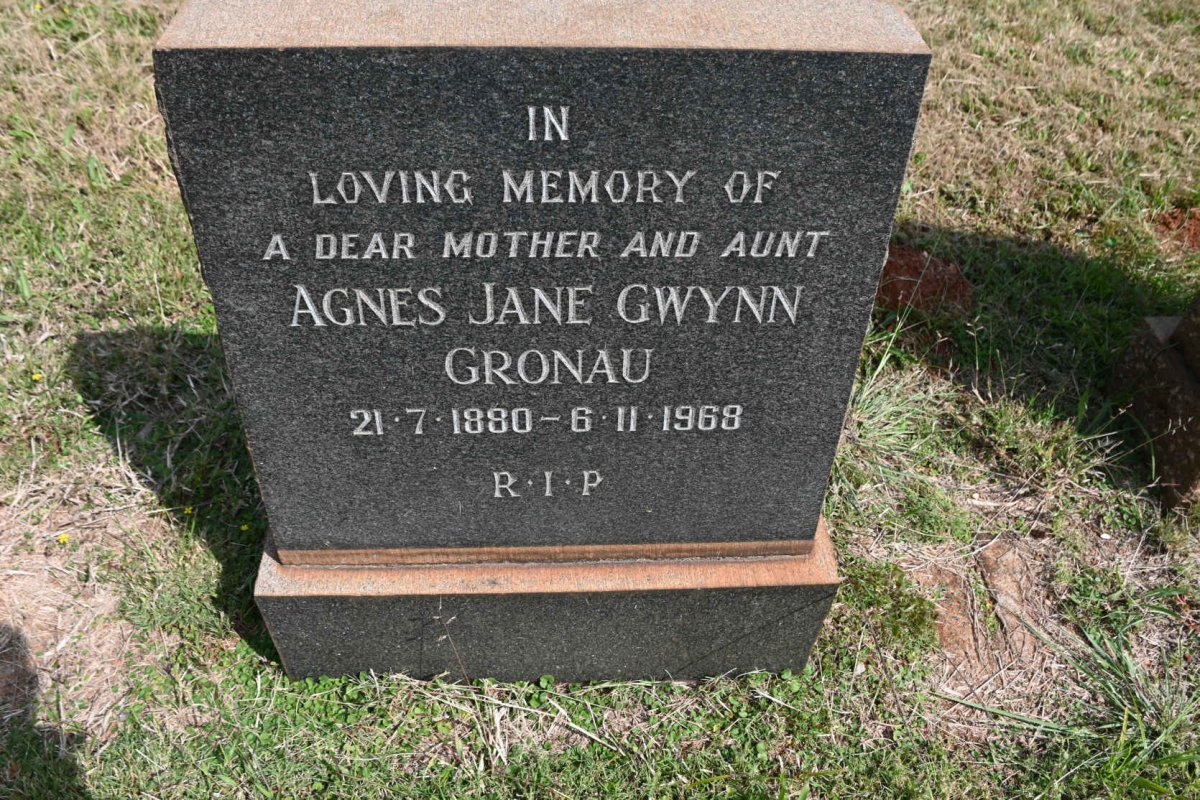 GRONAU Agnes Jane Gwynn 1880-1968