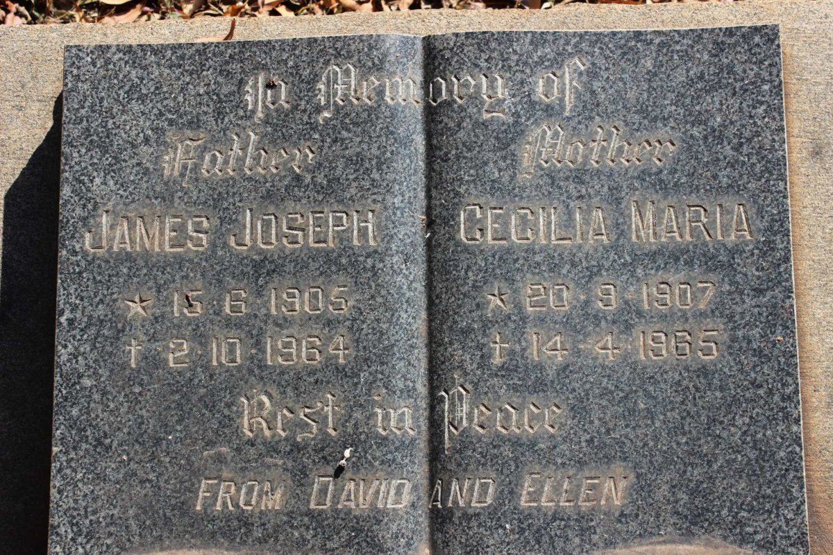 GRAY James Joseph 1905-1964 &amp; Cecilia Maria 1907-1965