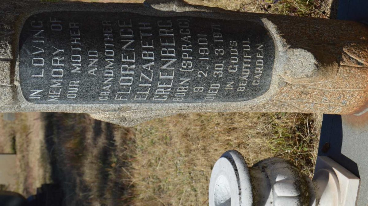 GREENBERG Florence Elizabeth nee SPRAGG 1901-1971