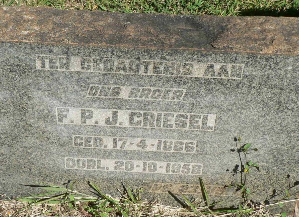 GRIESEL F.P.J. 1886-1958