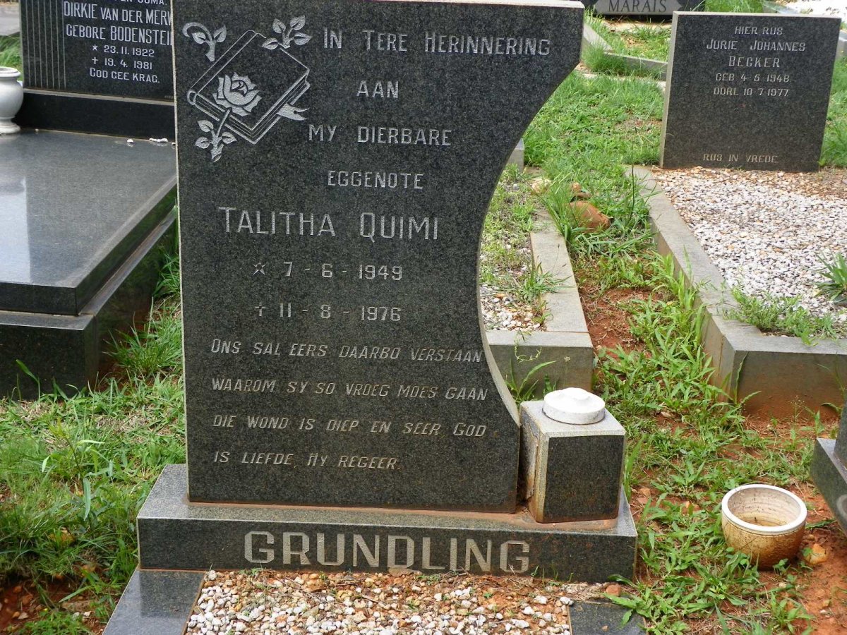GRUNDLING Talitha Quimi 1949-1976