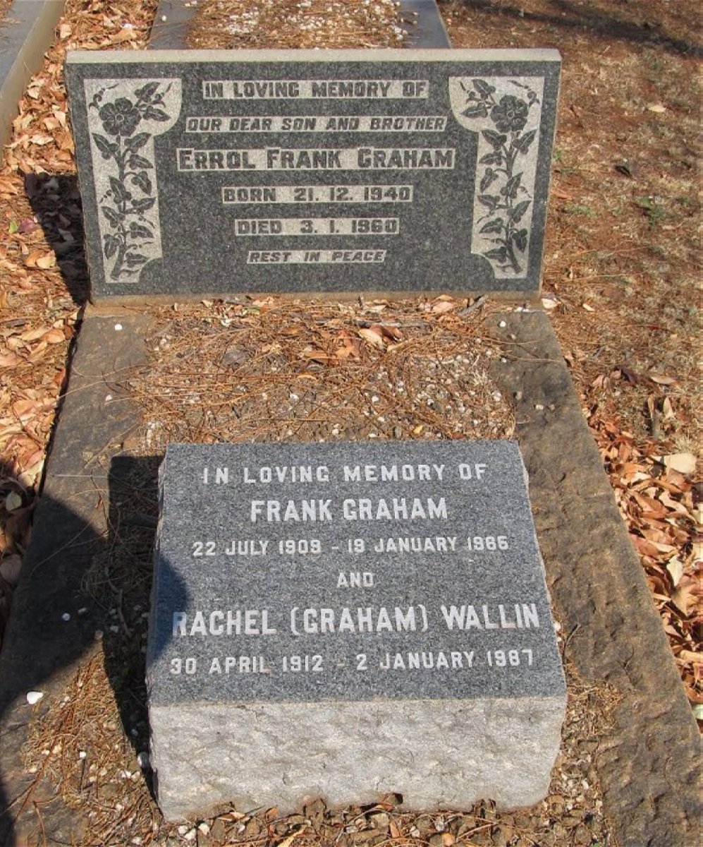 GRAHAM Frank 1909-1965 &amp; Rachel WALLIN formerly GRAHAM 1912-1987 :: GRAHAM Errol Frank 1940-1960