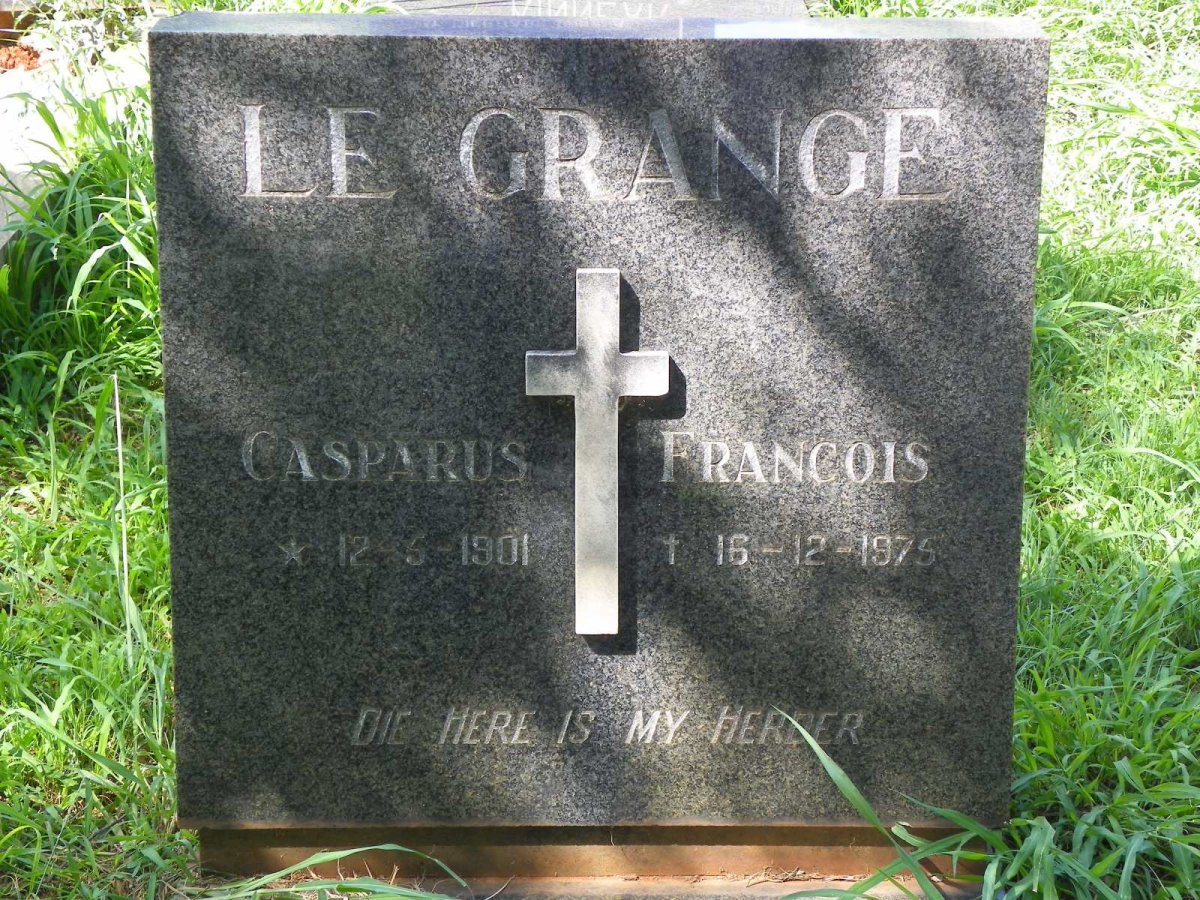 GRANGE Casparus Francois, le 1901-1975
