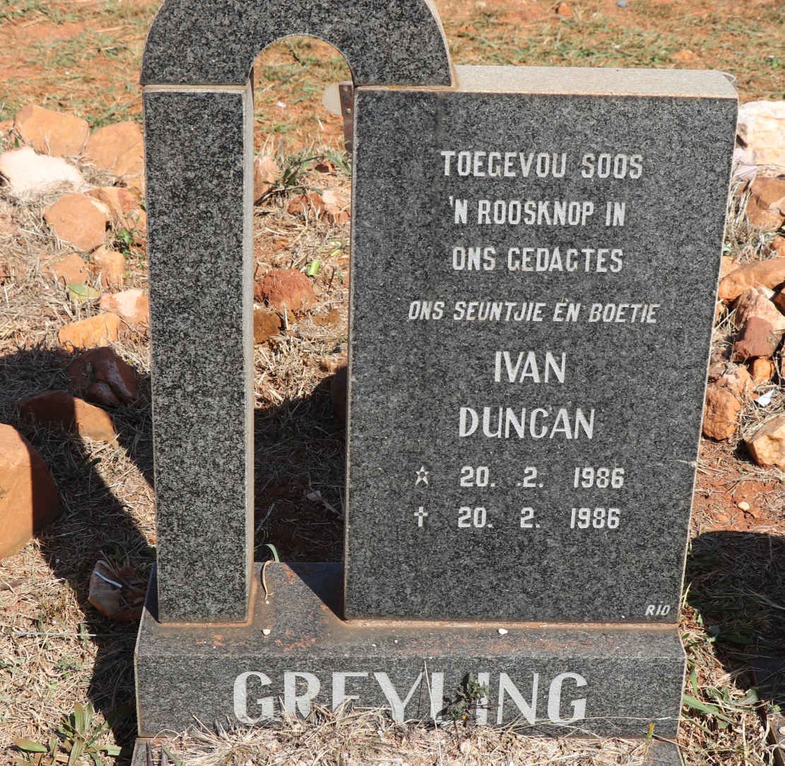 GREYLING Ivan Duncan 1986-1986